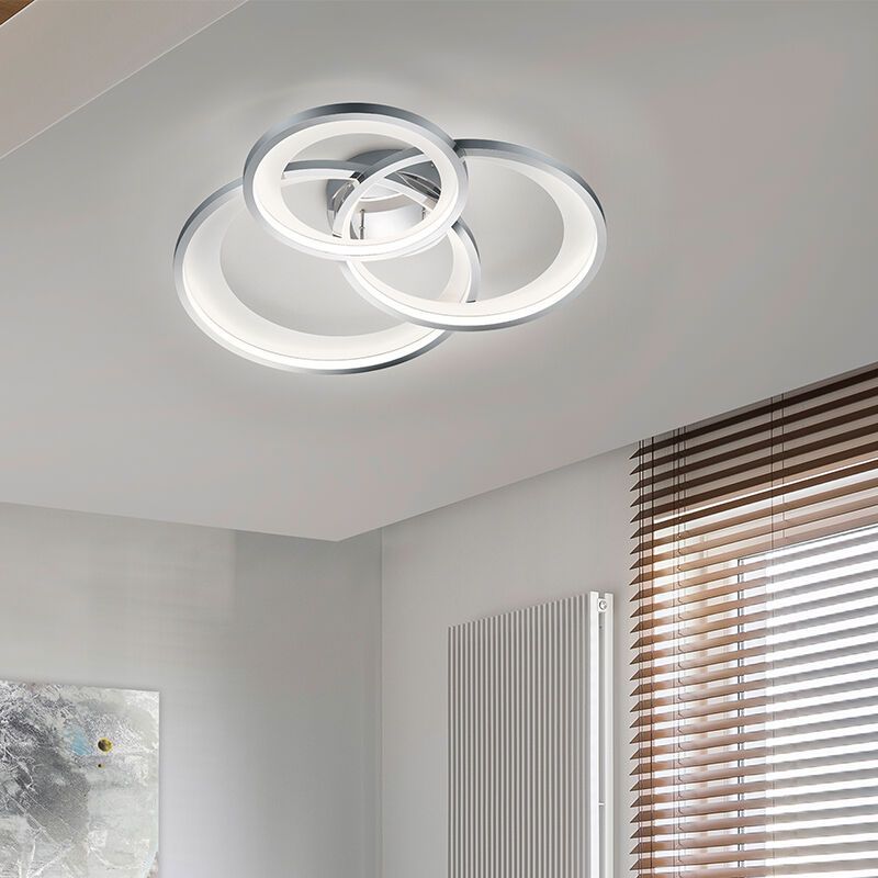 Króm fém plafon lámpa, Kendi, 36 W, 3000 K LED