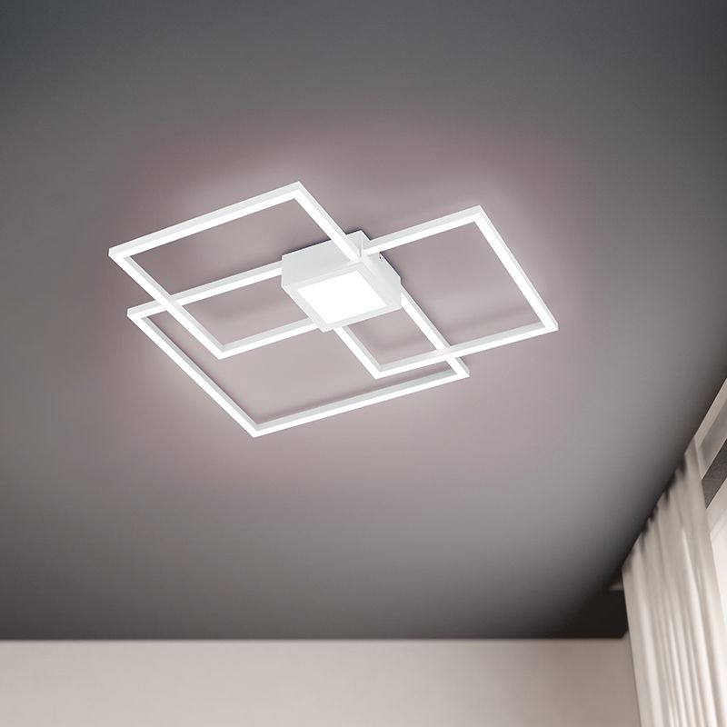 Fehér fém plafon lámpa, Kimoni, 38 W, 4000 K LED, 3 fokozatban szabályozható