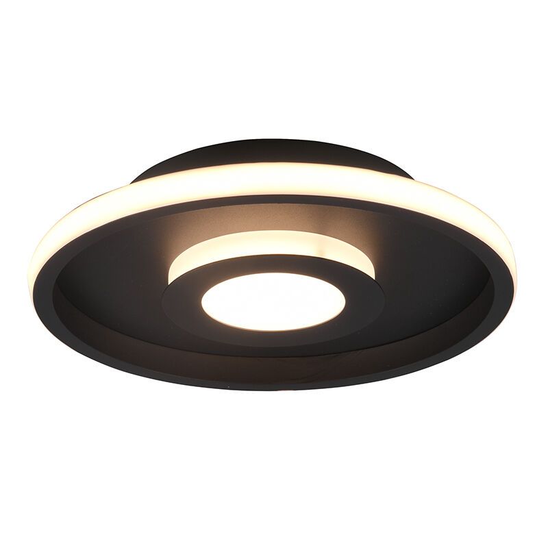 Fekete fém fürdőszoba mennyezeti lámpa, Kayla, 28 W, 3000 K LED, IP44