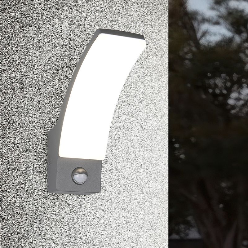Antracit alumínium mozgásérzékelős kültéri fali lámpa, Popke, 12,5 W, 4000 K LED, IP44