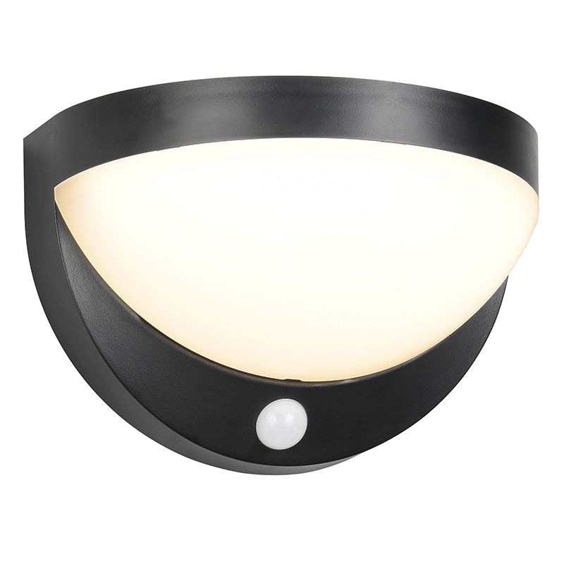 Fekete műanyag napelemes kültéri fali lámpa, Mutlu, 8 W, 4000 K LED, IP44