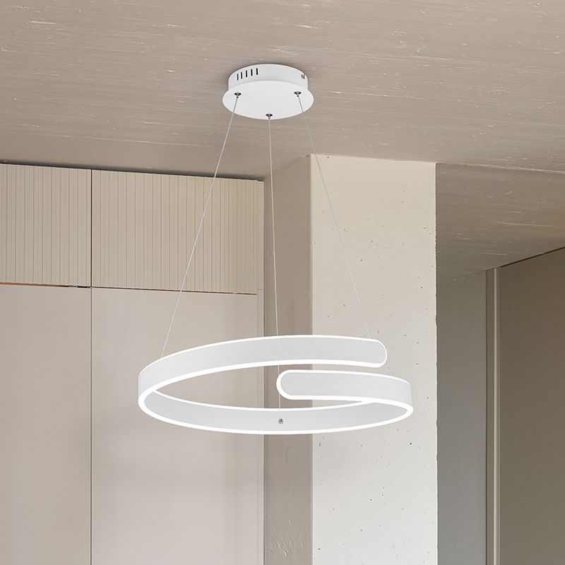 Fehér fém függőlámpa, Resy, 37 W, 4000 K LED, 3 fokozatban szabályozható