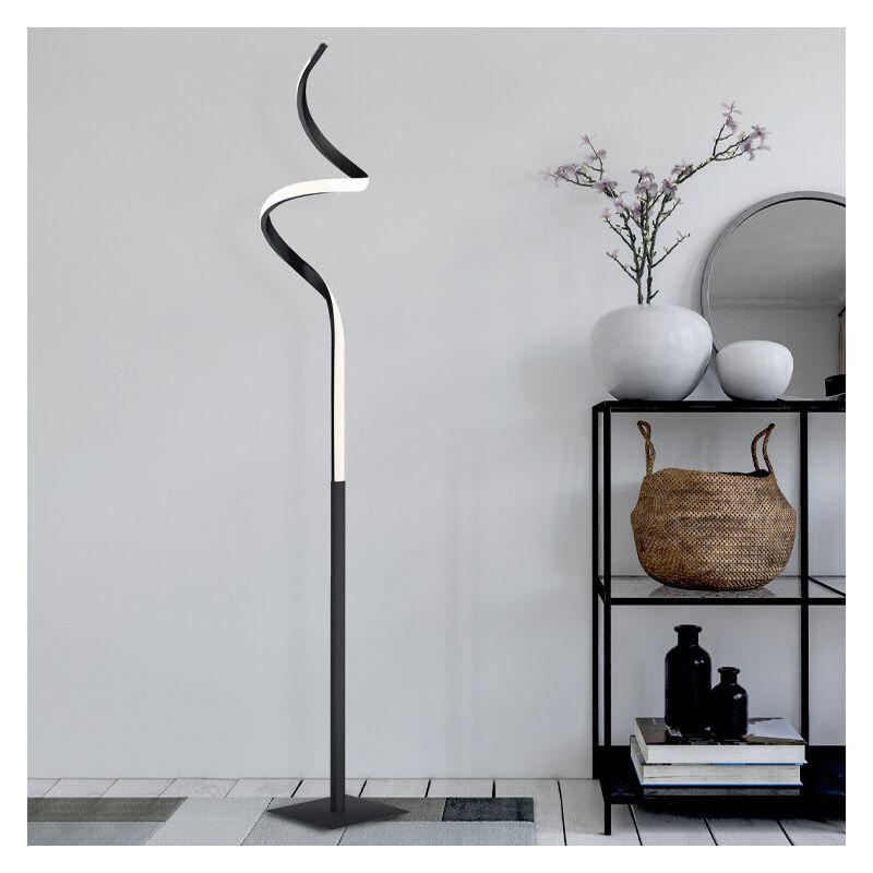 Fekete fém állólámpa, Aby, 11 W, 3000 K LED, kosketushimmentimellä