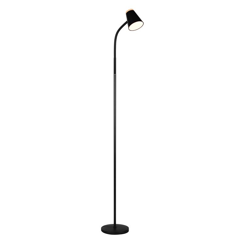 Fekete műanyag állólámpa, Rahul, 4,5 W, 3000 K LED, kapcsolóval