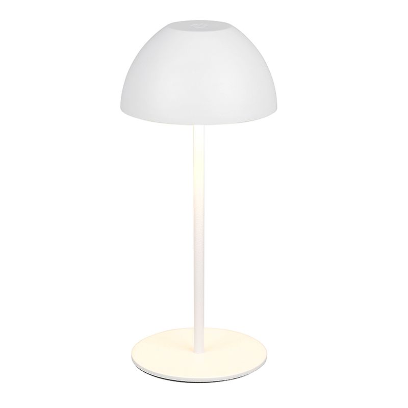 Fehér műanyag újratölthető asztali lámpa, Mikhail, 2 W, 3000 K LED, IP44, kosketushimmentimellä