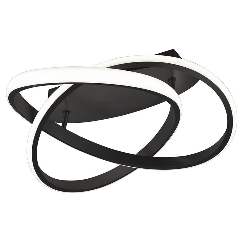 Fekete fém plafon lámpa, Sanura, 18 W, 3000 K LED