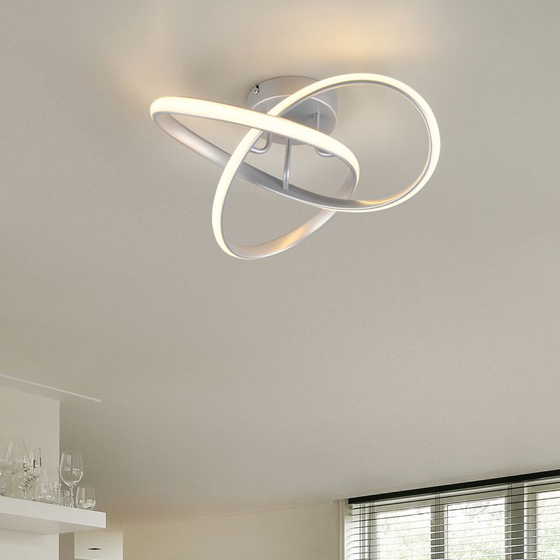 Ezüst fém mennyezeti lámpa, Suat, 15 W, 3000 K LED