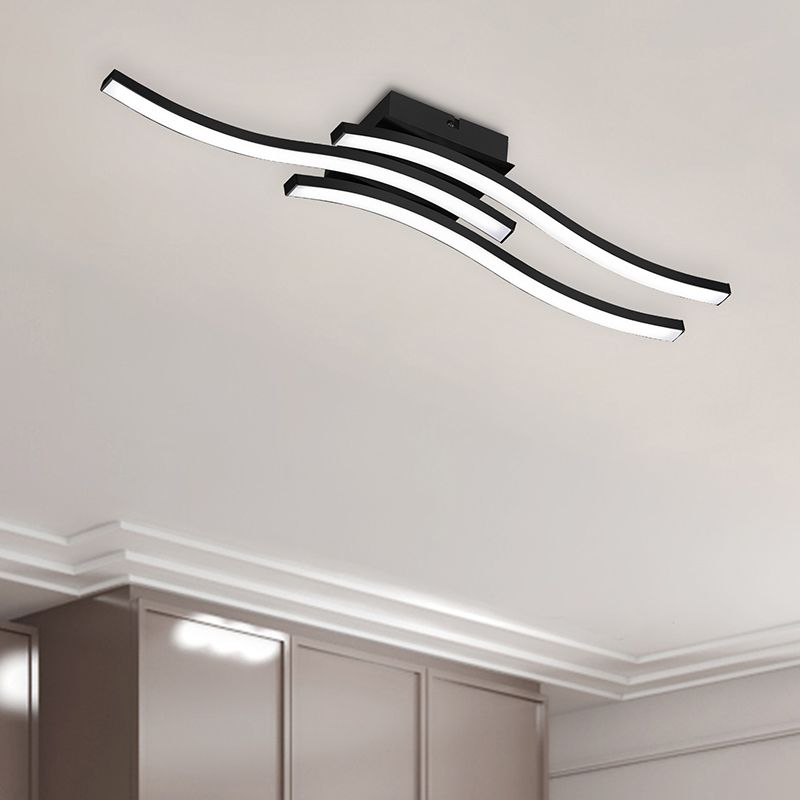 Fekete fém plafon lámpa, Go, 5 W, 3000 K LED
