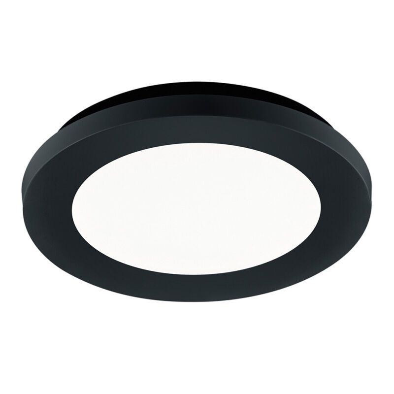 Fekete műanyag fürdőszoba mennyezeti lámpa, Gistrup, 10 W, 3000 K LED, IP44