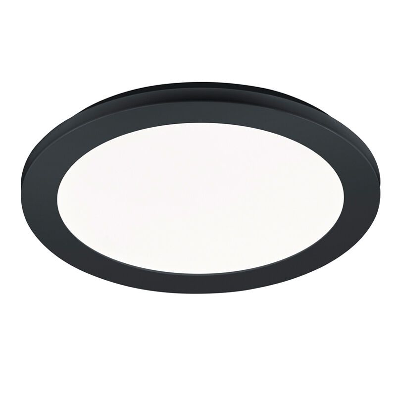 Fekete műanyag fürdőszoba mennyezeti lámpa, Gistrup, 15 W, 3000 K LED, IP44