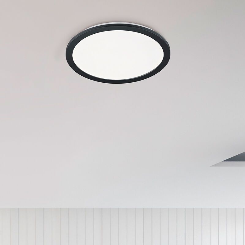 Fekete műanyag fürdőszoba mennyezeti lámpa, Gistrup, 24 W, 3000 K LED, IP44