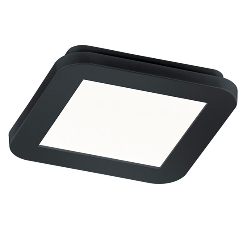 Fekete műanyag fürdőszoba mennyezeti lámpa, Gistrup, 10 W, 3000 K LED, IP44