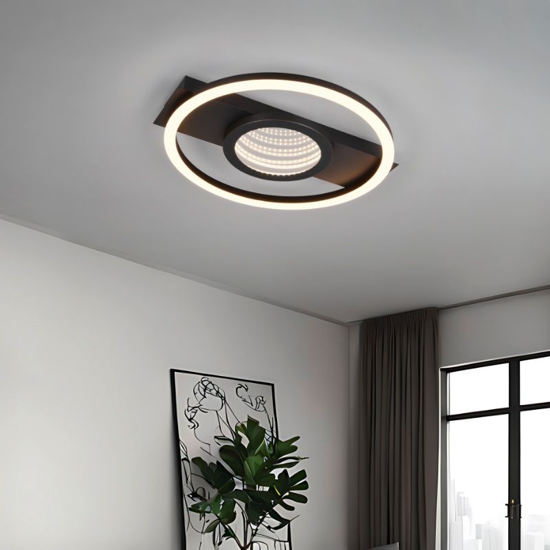 Fekete fém mennyezeti lámpa, Sandhia, 16 W, 3000 K LED