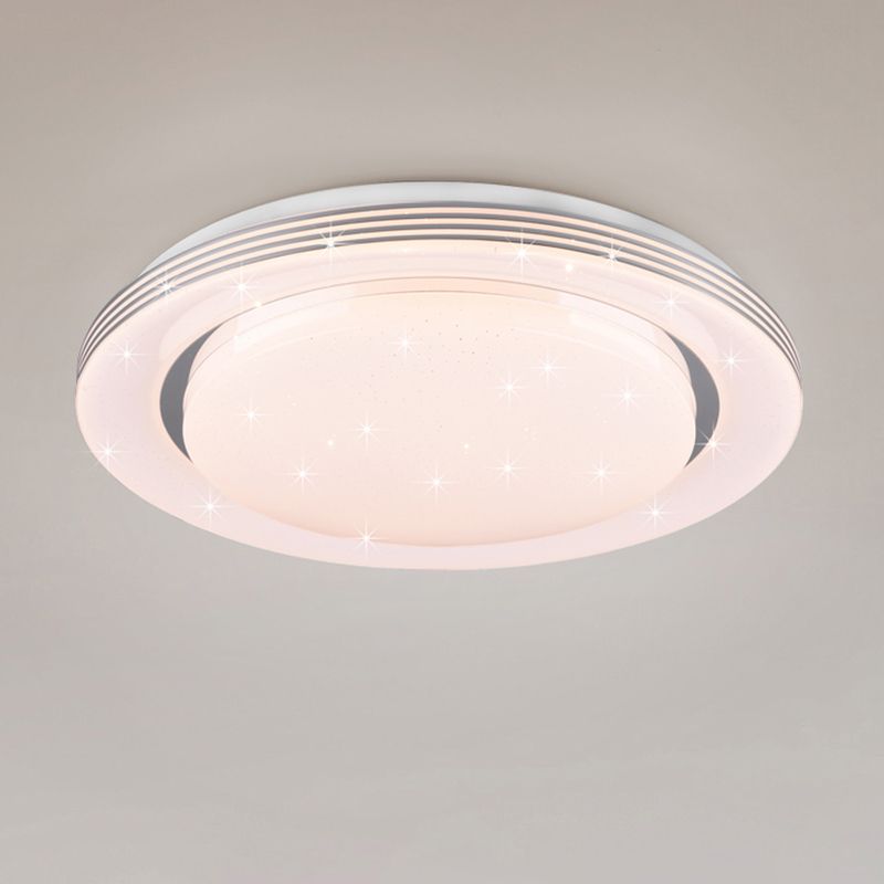 Fehér műanyag plafon lámpa, Alpha, 18 W, melegtől hidegig állítható fehér LED, távirányítóval