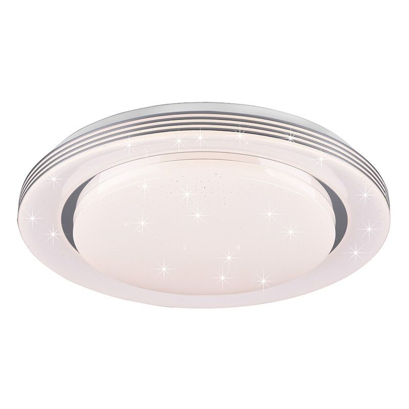 Fehér műanyag plafon lámpa, Alpha, 22,5 W, melegtől hidegig állítható fehér LED, távirányítóval
