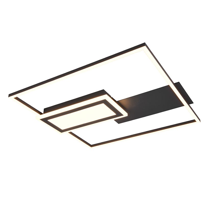 Fekete fém plafon lámpa, Shun, 32 W, melegtől hidegig állítható fehér LED