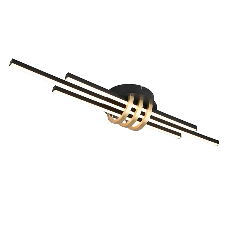 Fekete fém plafon lámpa, Saloua, 20 W, 3000 K LED, 3 fokozatban szabályozható