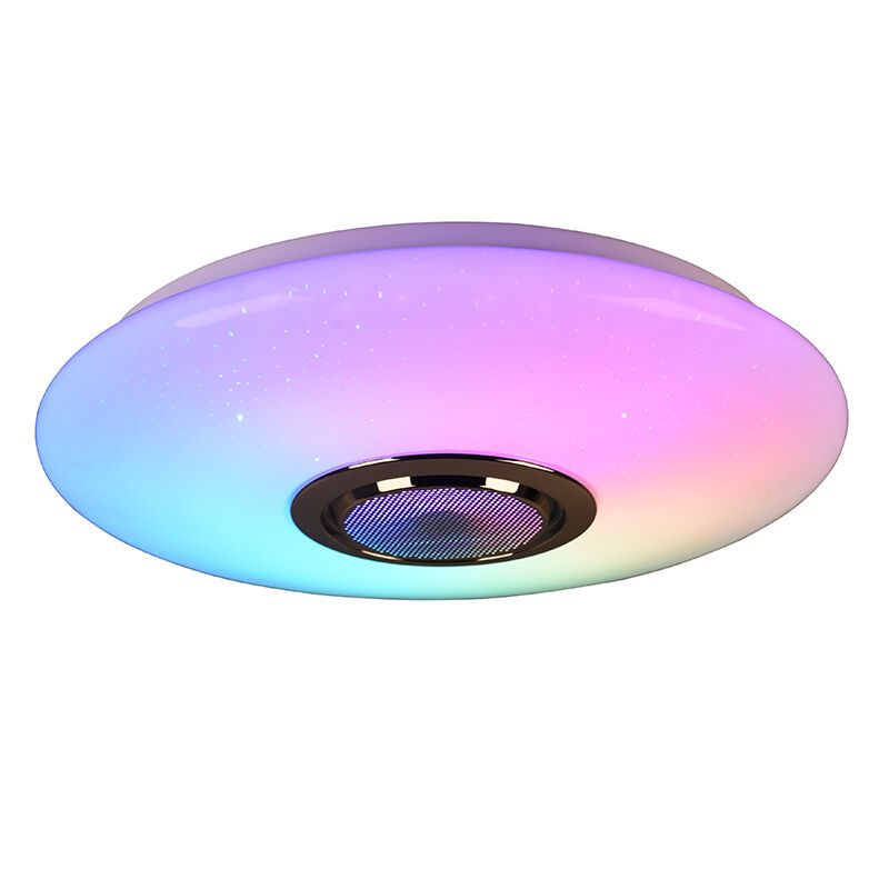 Fehér műanyag plafon lámpa, Birgitta, 15,5 W, RGBW LED, távirányítóval