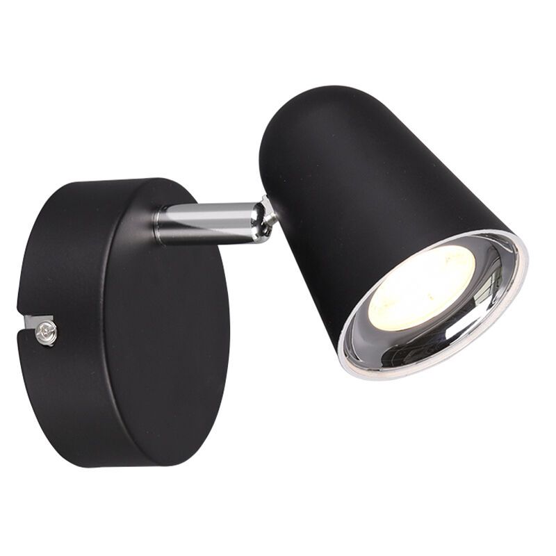 Fekete műanyag fali spot lámpa, Taj, 3 W, 3000 K LED