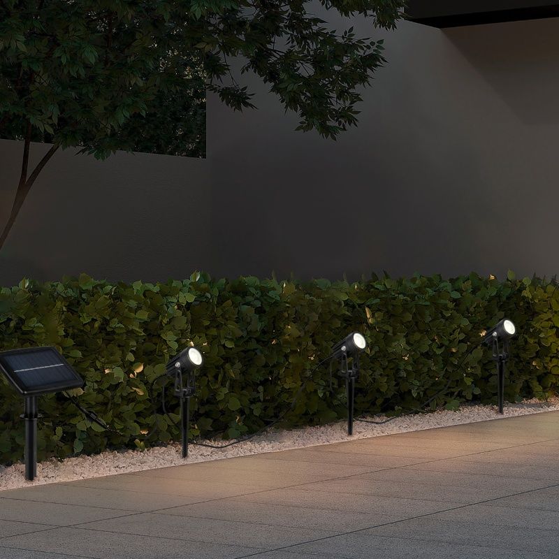 Fekete alumínium napelemes földbe szúrható lámpa, Mijke, 0,5 W, 4000 K LED, IP44 Fekete alumínium napelemes földbe szúrható lámpa, Mijke, 0,5 W, 4000 K LED, IP44