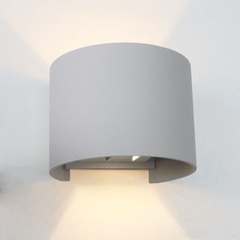 Retro fel le fali lámpa szürke, Dion, 6 W, 3000 K LED, IP65