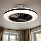 Modern mennyezeti ventilátor fekete színben, Gonda, 40W, 3000K LED, távirányítóval