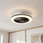 Modern mennyezeti ventilátor fekete színben, Hale, 40W, 3000K LED, távirányítóval
