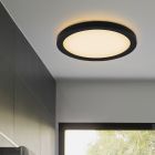 Műanyag fürdőszoba mennyezeti lámpa fekete, Shivani, 15 W, 3000 K LED, IP44
