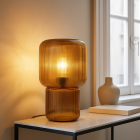 Design asztali lámpa barna, Chelsea, kapcsolóval