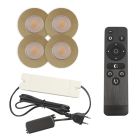 Retro terasz beépíthető spotlámpa sárgaréz, Dico, 3 W, 2700 K LED, IP65, távirányítóval
