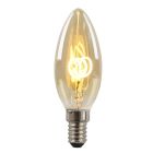 Szabályozható E14 Olucia LED gyertyalámpa Tuelo, borostyánszínű, 2W, 2200K