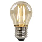 Szabályozható E27 Olucia LED izzószálas lámpa Melchis, borostyánszínű, P45, 2W, 2200K