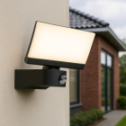 Retro mozgásérzékelős kültéri fali lámpa fekete, Leonie, 24 W, 3000 K LED, IP54