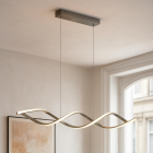 Design függőlámpa ezüst, Kuno, 45 W, 3000 K LED, 3 fokozatban szabályozható