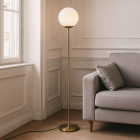 Design állólámpa sárgaréz, Dolf, kapcsolóval