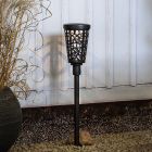 Műanyag napelemes földbe szúrható lámpa fekete, Amresh, 0 W, 3000 K LED, IP44