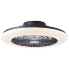 Modern mennyezeti ventilátor fekete színben, Salerno, 40W, RGBW LED, távirányítóval