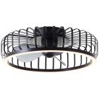 Modern mennyezeti ventilátor fekete színben, Tolga, 36W, 2700K-4000K-6500K LED, távirányítóval
