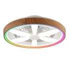 Műanyag mennyezeti ventilátor fa, Roos, 48 W, RGBW LED, távirányítóval