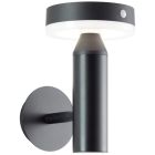 Fém napelemes kültéri fali lámpa fekete, Kubilay, 3 W, 4000 K LED, IP44