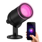 Alumínium okos kültéri lámpa fekete, Halo, 4 W, RGBW LED, IP54
