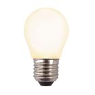 Szabályozható E27 Olucia LED lámpa, P45, 3W, Fehér üveg, 2700k
