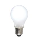 Szabályozható E27 Olucia LED lámpa, A60, 5W, Fehér üveg, 6500k