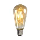 Szabályozható E27 Olucia Edison LED lámpa, ST58, 5W, borostyánszínű üveg, 2200k