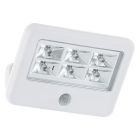 Műanyag mozgásérzékelős kültéri fali lámpa fehér, Patricia, 0,5 W, 4000 K LED, IP54
