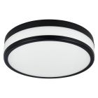 Üveg fürdőszoba mennyezeti lámpa fekete, Jacco, 5,7 W, 3000 K LED, IP44