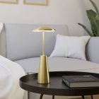 Retro acél asztali lámpa arany, Ishika, 2,8 W, white switch LED, IP54, kosketushimmentimellä