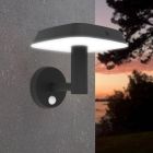Műanyag napelemes kültéri fali lámpa fekete, Ingemar, 8,5 W, 3000 K LED, IP65