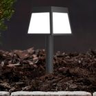 Műanyag napelemes földbe szúrható lámpa fekete, Imelda, 7,5 W, 3000 K LED, IP65