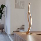 Design acél asztali lámpa barna, Tevin, 12 W, 4000 K LED, kapcsolóval